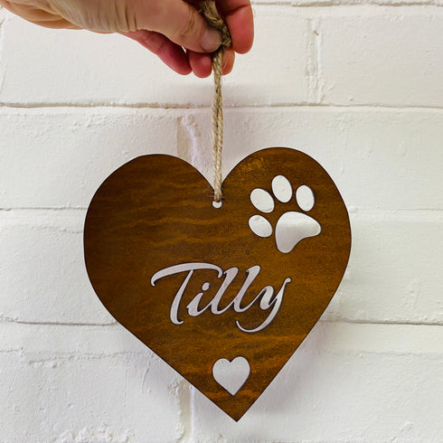 Personalised Large Love Heart - Rustic Rusted Garden Sign